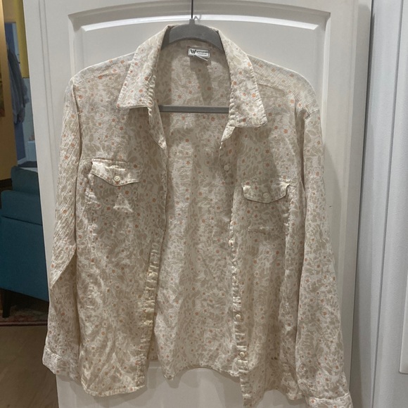 White Sierra Tops - White Sierra Floral Blouse Large